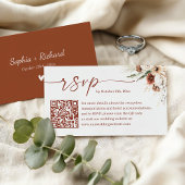Rustic Boho Terracotta Wedding QR Code UAWG Begleitkarte