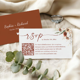 Rustic Boho Terracotta Wedding QR Code UAWG Begleitkarte