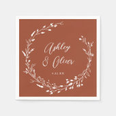 Rustic Boho Terracotta Wildblume Floral Wedding Serviette (Vorderseite)