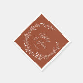 Rustic Boho Terracotta Wildblume Floral Wedding Serviette (Ecke)