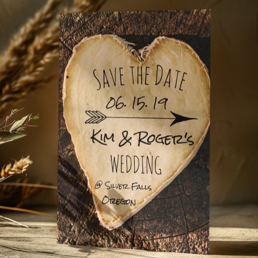 Rustic Boho Tree Trunk Save the Date