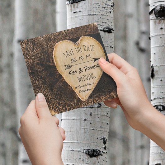 Rustic Boho Tree Trunk Save the Date