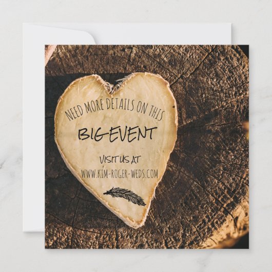 Rustic Boho Tree Trunk Save the Date (Rückseite)