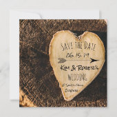 Rustic Boho Tree Trunk Save the Date (Vorderseite)