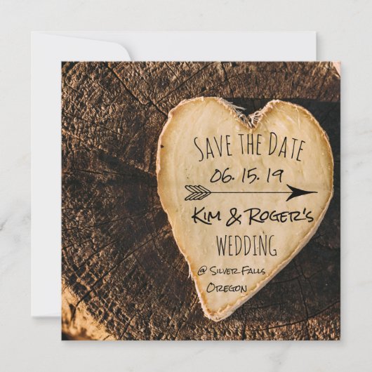 Rustic Boho Tree Trunk Save the Date (Vorderseite)
