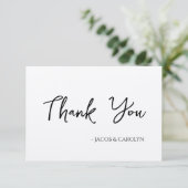 Rustic Boho Vielen Dank Karte Handgeschriebener Sc (Stehend Vorderseite)