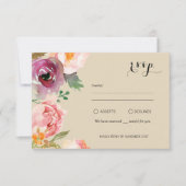 Rustic Boho Watercolor Blume Wedding RSVP (Vorderseite)