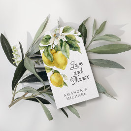 Rustic Boho Watercolor Lemons Citrus Vielen Dank Geschenkanhänger