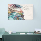 Rustic Boho Watercolor Mountain Wedding Banner (Messeveranstaltung)