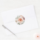 Rustic Boho Wedding - Aquarell Floral Runder Aufkleber (Umschlag)