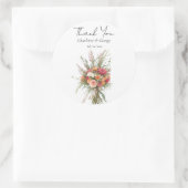 Rustic Boho Wedding Bouquet Blume Gastgeschenk Hoc Runder Aufkleber (Tasche)