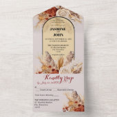 Rustic Boho Wedding Card All In One Einladung (Innen)