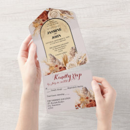 Rustic Boho Wedding Card All In One Einladung