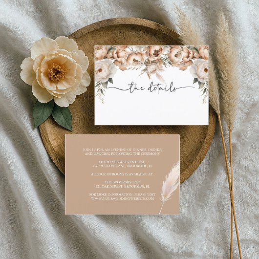 Rustic Boho Wedding Details Umschließungskarte RSVP Karte