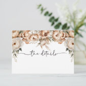 Rustic Boho Wedding Details Umschließungskarte RSVP Karte (Stehend Vorderseite)