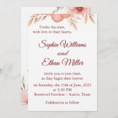 Rustic Boho Wedding Einladung (Vorne/Hinten)