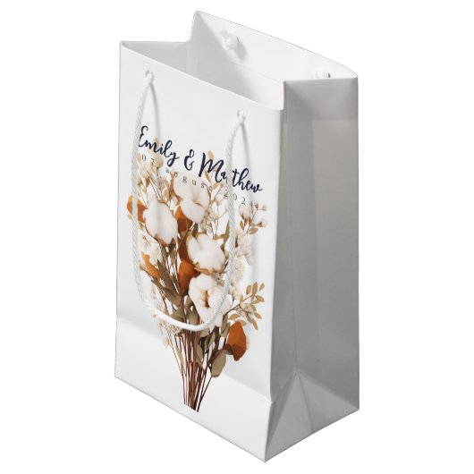 Rustic Boho Wedding Geschenktasche Kleine Geschenktüte (Vorderseite Schrägansicht)