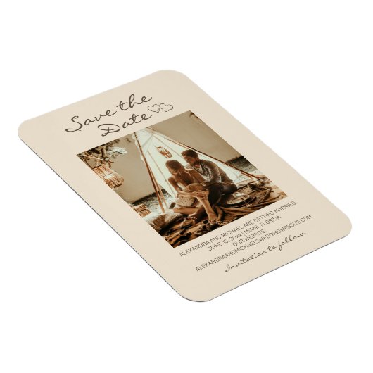 Rustic Boho Wedding Hearts Magnet (Rechte Seite)