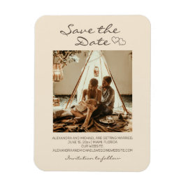 Rustic Boho Wedding Hearts Magnet