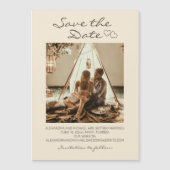 Rustic Boho Wedding Hearts Magneteinladung (Vorderseite)