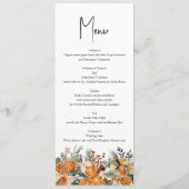 Rustic Boho Wedding Herbst Winter Menü Karte (Vorderseite)