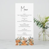 Rustic Boho Wedding Herbst Winter Menü Karte (Stehend Vorderseite)