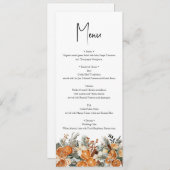 Rustic Boho Wedding Herbst Winter Menü Karte (Vorne/Hinten)