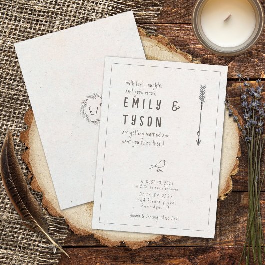 Rustic Boho Wedding ID1109 Einladung