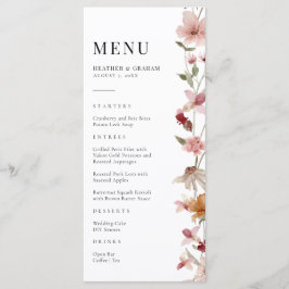 Rustic Boho Wedding Menu Menükarte