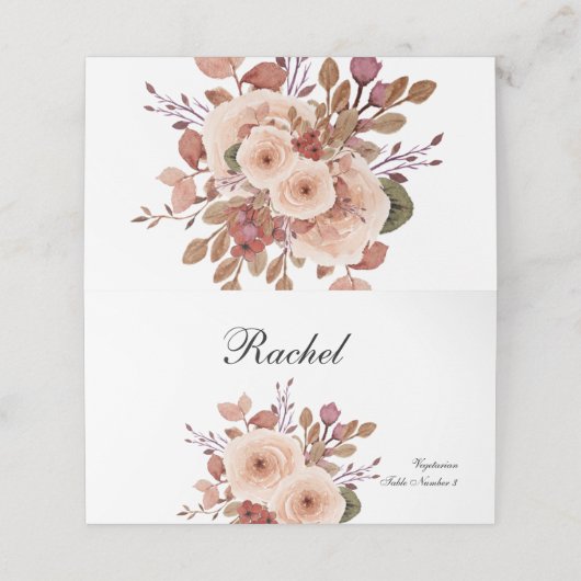 Rustic Boho Wedding Platzkarten (Außenseite Aufgefaltet)