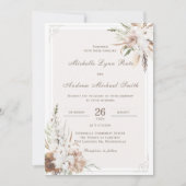 Rustic Boho Wedding Printable Einladung (Vorderseite)