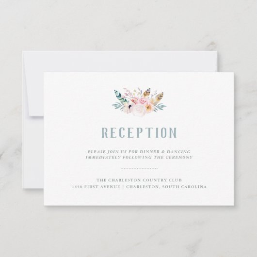 Rustic Boho Wedding Reception Einladung (Vorderseite)