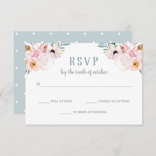 Rustic Boho Wedding Response RSVP Karte (Vorne/Hinten)