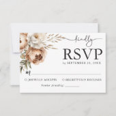 Rustic Boho Wedding RSVP Card mit Pampas & Peony Karte (Vorderseite)