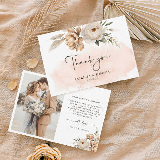 Rustic Boho Wedding Thank You Card Dankeskarte