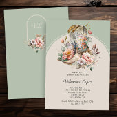 Rustic Boho Western Boots Floral Quinceanera Einladung