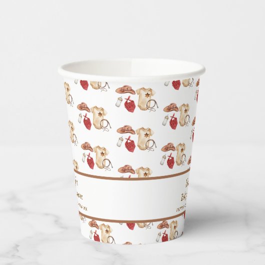 Rustic Boho Western Cowboy Clothes Kinderdusche Pappbecher (Links)