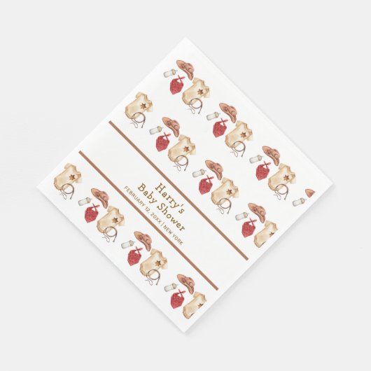 Rustic Boho Western Cowboy Clothes Kinderdusche Serviette (Ecke)