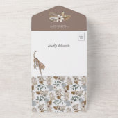 Rustic Boho Wild Safari Leopard Babydusche All In One Einladung (Außenbereich)