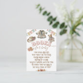 Rustic Boho Wild West Baby Girl Showbücher Begleitkarte (Stehend Vorderseite)