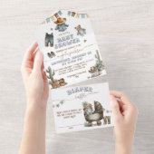 Rustic Boho Wild West Boy Baby Dusche All In One Einladung (Abreißen)