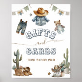 Rustic Boho Wild West Boy Baby Duschgeschenke Schi Poster (Vorne)