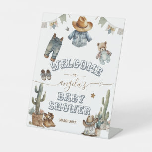 Rustic Boho Wild West Boy Babydusche Begrüßung Sockelschild