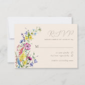 Rustic Boho Wildblume Blumengarten Hochzeit RSVP Karte (Vorderseite)