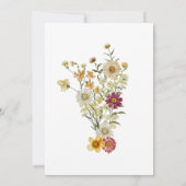 Rustic Boho Wildblume Burgundy Baby Dusche Einladung (Rückseite)