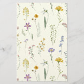 Rustic Boho Wildblume Diaper Raffekarte (Rückseite)