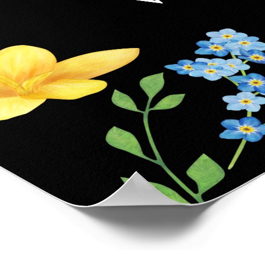 Rustic Boho Wildblume Foto Hochzeit Begrüßungszeic Poster (Ecke)