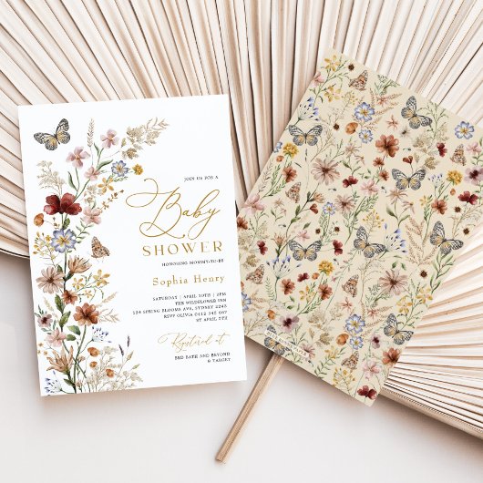 Rustic Boho Wildblume Garden Baby Dusche Einladung