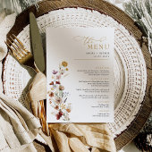 Rustic Boho Wildblume Garden Wedding Menu Card Einladung