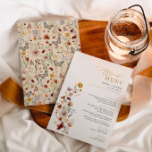 Rustic Boho Wildblume Garden Wedding Menu Card Einladung